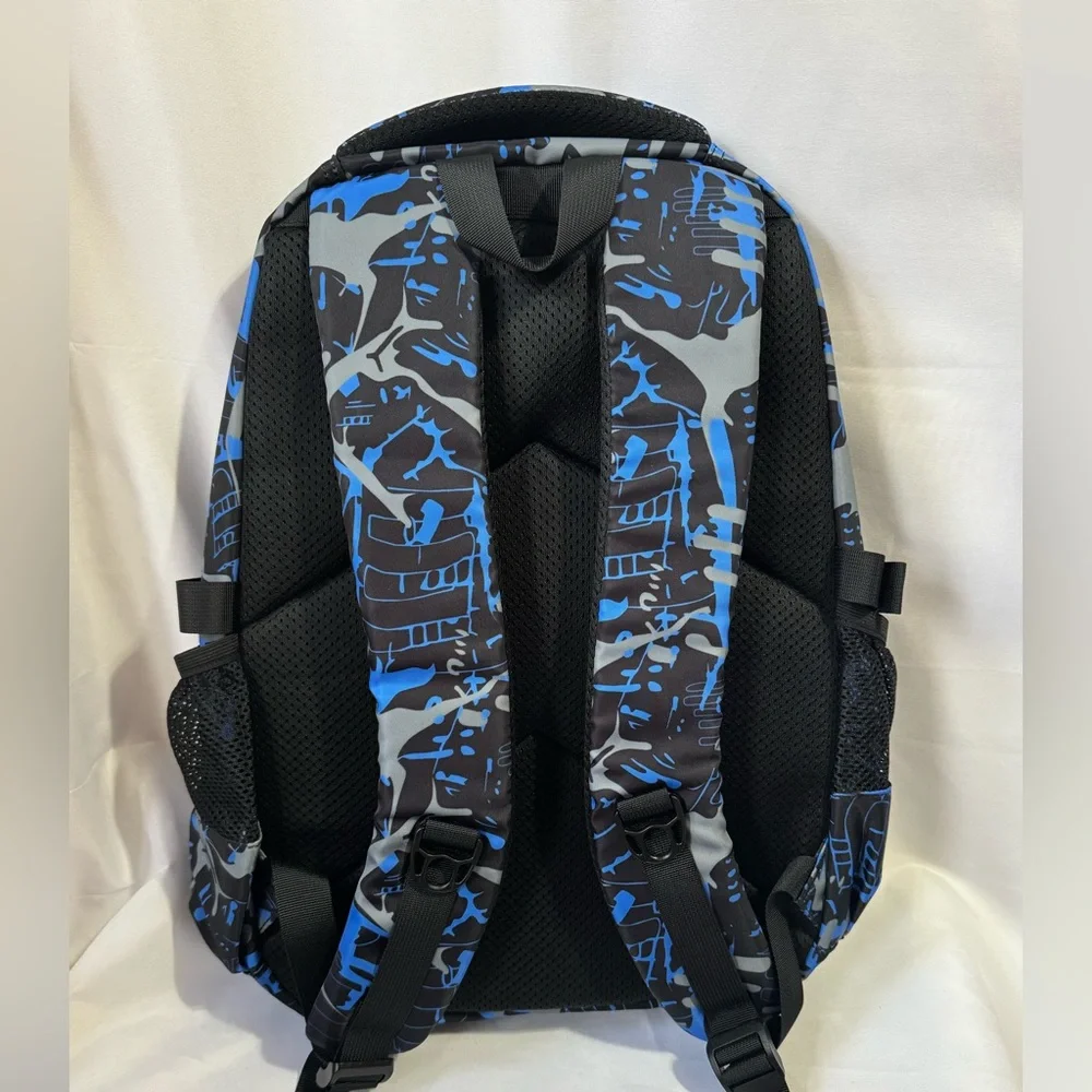 New Blue Glow-in-the-Dark Backpack School Book bag Travel Skate Bag Laptop